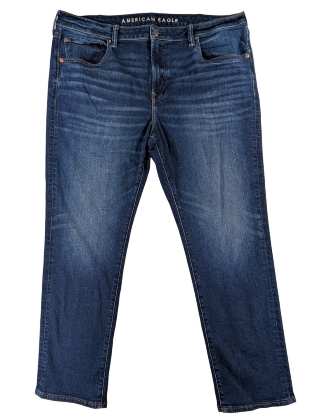 American Eagle AE Slim Straight Jeans Mens 42x32 Blue Airflex+ Denim Stretch